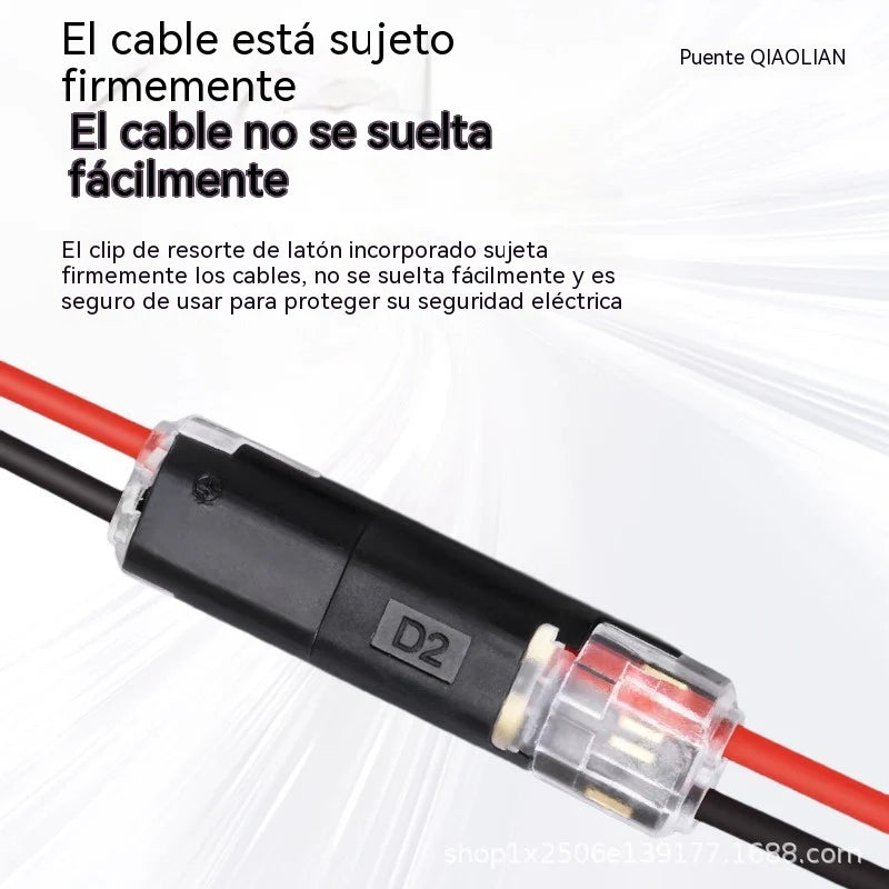 Conector de doble cable con hebilla de bloqueo, cierre de seguridad, antideslizante ⚡️