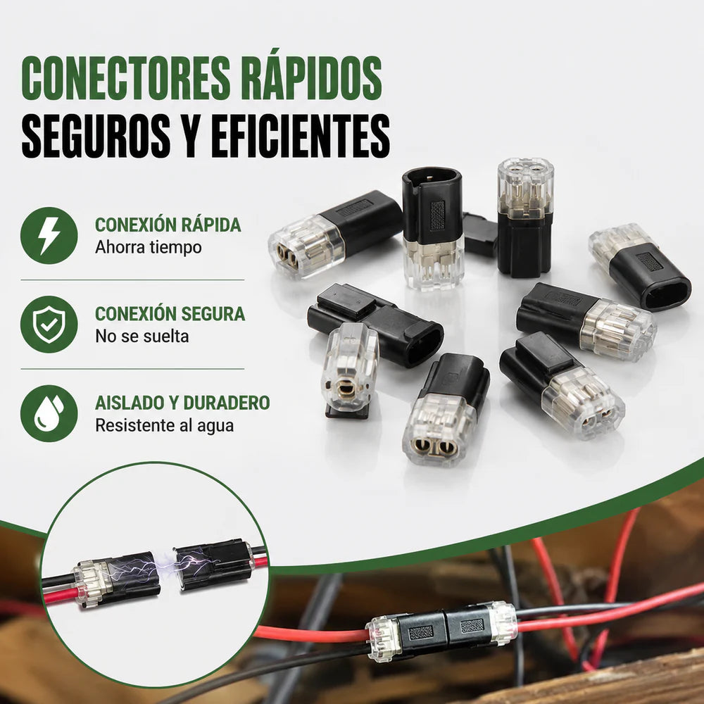 Conector de doble cable con hebilla de bloqueo, cierre de seguridad, antideslizante ⚡️