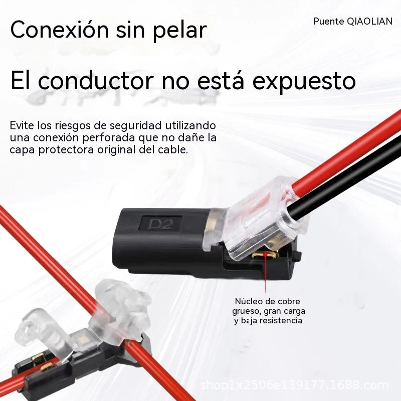Conector de doble cable con hebilla de bloqueo, cierre de seguridad, antideslizante ⚡️